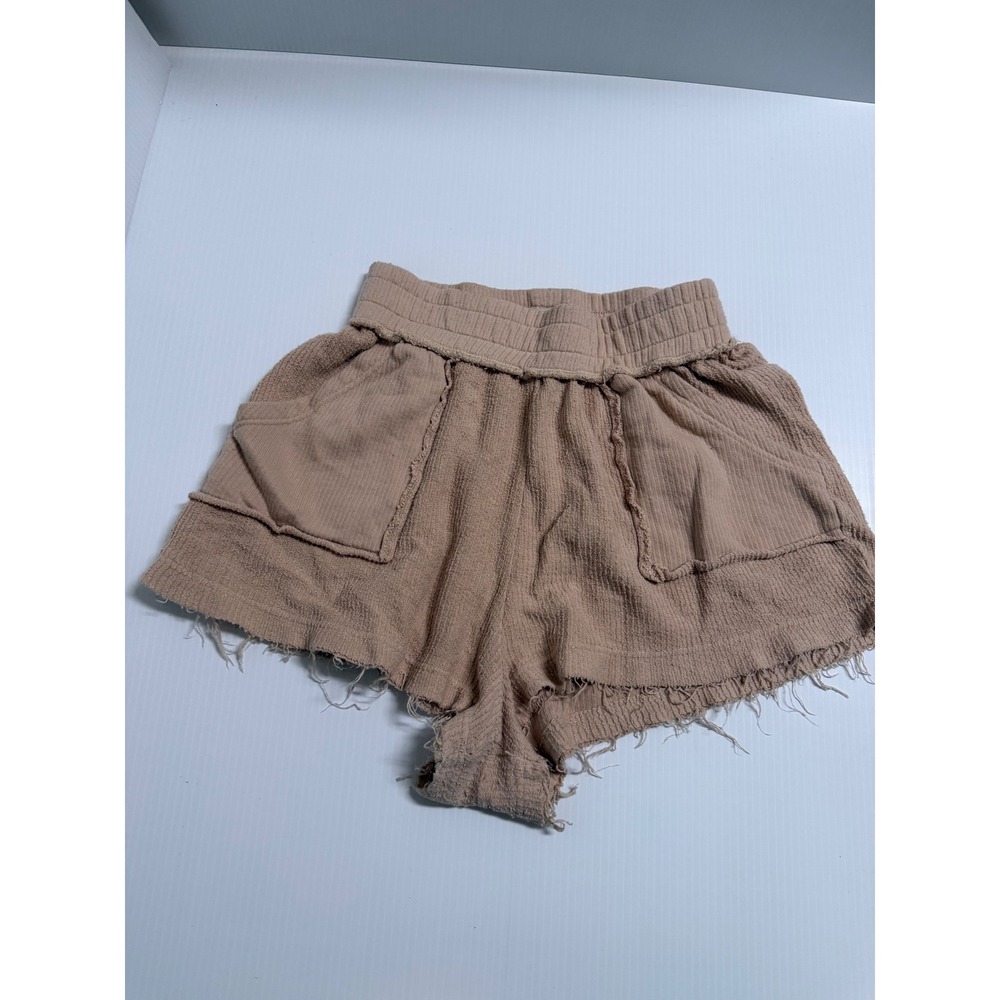 Havana est. 1954 Tan Textured High Waisted Raw Hem Lounge Shorts Large